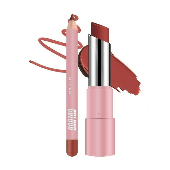 QunYou Lipstick + Lip Liner Matte Easy To Color 24hrs of Smoothly Moisturizing Shine Clear