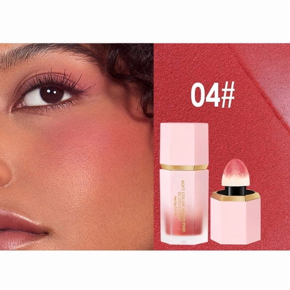 QunYou Liquid Blush Rosy Tone Multi-Use Facial Rouge, Versatile Cosmetic for Cheek and Eye Makeup for Women