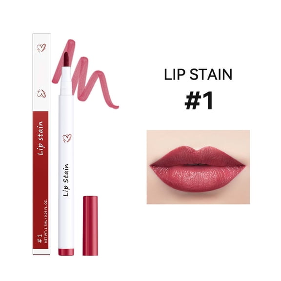 QunYou Long-Lasting Lip Tint Pen with 6 Colors To Choose Sweatproof Matte Non-Stick Cup Lip Liner Pen 1.7ml