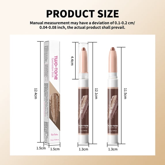 QunYou Matte Gradient 2-in-1 Eyeshadow Stick for Eye Makeup Highlighter Long-Lasting
