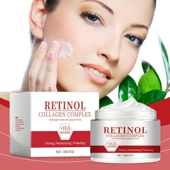 QunYou Retinol Collagens Face Cream Plumps Moisturizing Facial Muscle Moisturizing and Rejuvenating Collagens Cream 30g