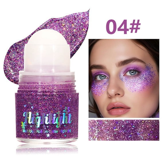 QunYou Roll-On Glitter Gel Eyeshadow, Multi-Use Makeup for Eyes, Face & Body, Ideal for Stage & Party Looks, 20g