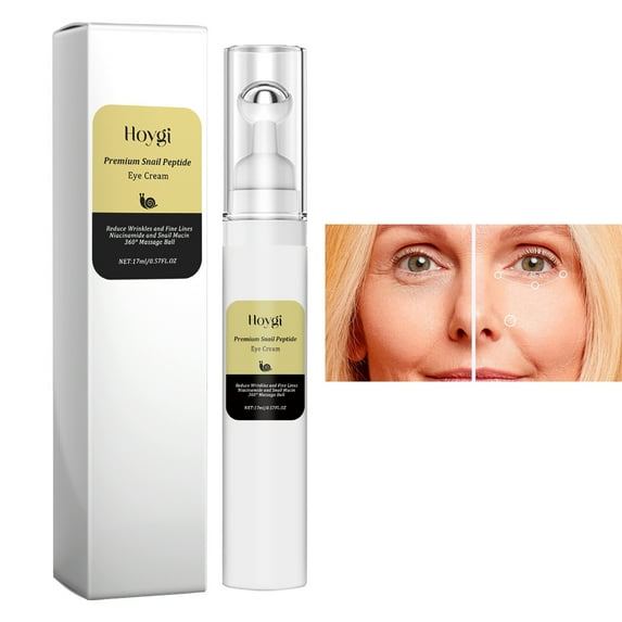 QunYou Snail Peptide Eye and Eye Roller Cream Moisturize and Firm Improve Dark Circles and Puffiness and Reduce Fine Lines 17ML