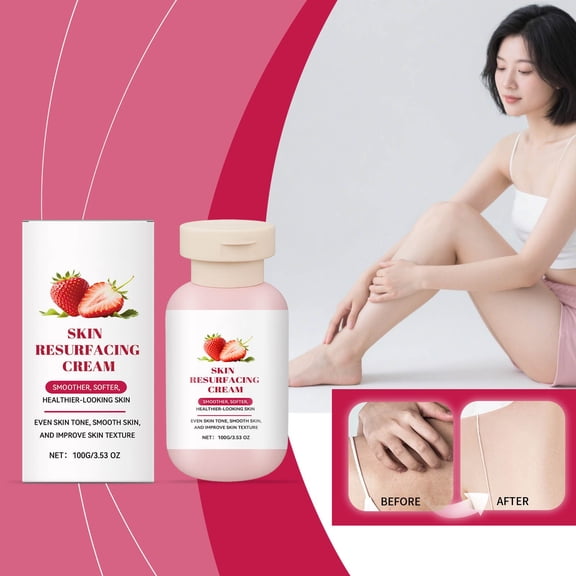 QunYou Strawberry Rejuvenation Cream Gently Exfoliates and Improves Rough Deeply Moisturizes Soothes and Repair Evenly Brightens Tone100ml