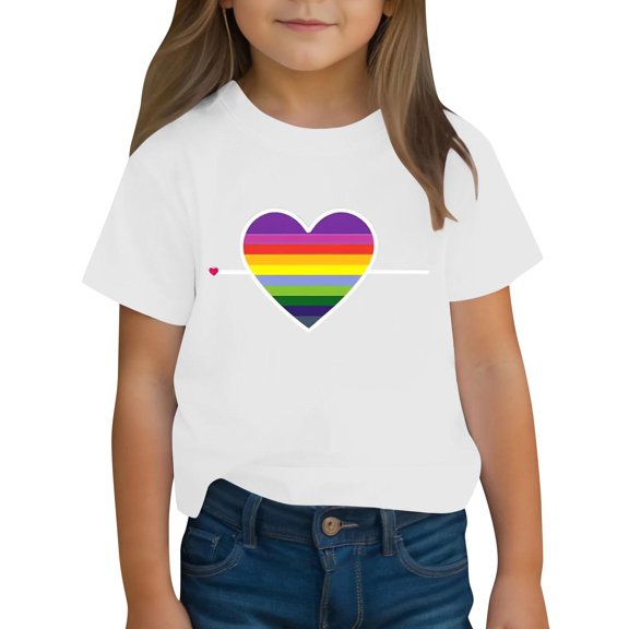 QunYou Summer Clothes for Kids, Boys and Girls Short Sleeve Tops Fashion Printed Short Sleeved Shirt for Boys and Girls