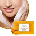 thumbnail image 1 of QunYou Turmeric Soap with Kojic - Lemon Turmeric Soap with Ginger Particles Bar Soap for Body Cleansing 150g, 1 of 9