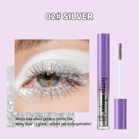 QunYou Waterproof Mascara Sparkle Glitter Eye Makeup Volumizing Lengthening Shiny Lashes for Party