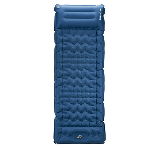 Qunature Outdoor Camping Inflatable & Storageable Pump Sleeping Pad, Camping Mattress with Integrated Pillow Design 200cm