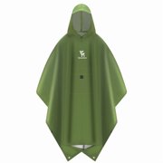 Qunature Raincoat Tactical Raincoat Canopy/Camping Floor Mat/Raincoat 3 in 1 Multifuntional Outdoor Integrated Storage Portable Waterproof Rain Cover