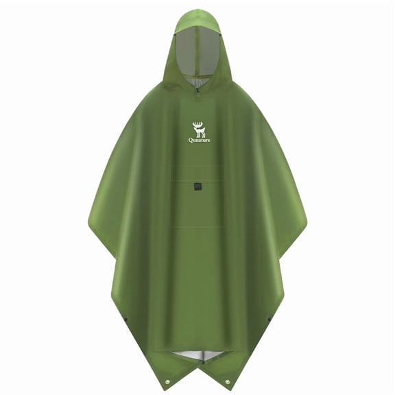 Qunature Raincoat Tactical Raincoat Canopy/Camping Floor Mat/Raincoat 3 in 1 Multifuntional Outdoor Integrated Storage Portable Waterproof Rain Cover