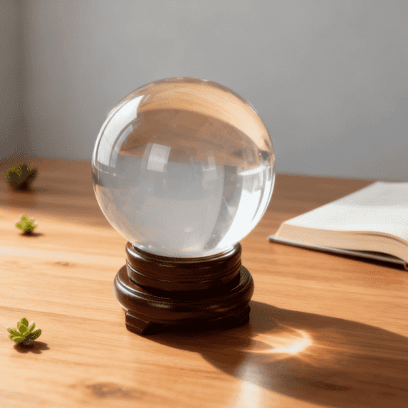 Qunbio 130mm Crystal Ball, 5.1" Decorative Glass Ball with Stand Magic Ball for Fortune Telling, Photography & Holiday Gift