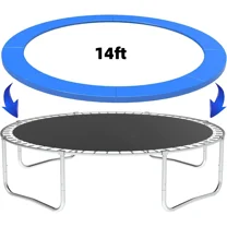 Qunbio 14 ft Trampoline Replacement Safety Pad, Trampoline Accessories Spring Round Frame Cover, Blue, PVC