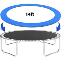 Qunbio 14 ft Trampoline Replacement Safety Pad, Trampoline Accessories Spring Round Frame Cover, Blue