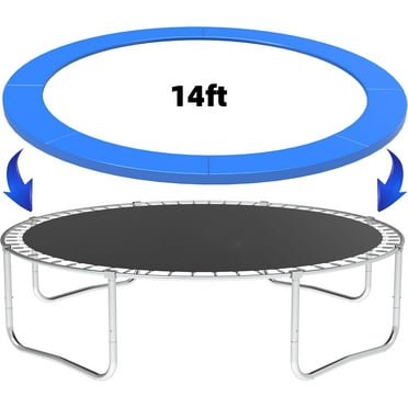 Qunbio 14 ft Trampoline Replacement Safety Pad, Trampoline Accessories Spring Round Frame Cover, Blue