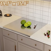 Qunbio 19.7" x 15.8" Stainless Steel Cutting Boards for Kitchen, Chopping Boards with Lip, Pastry Board for Countertop Cutting Meats Fruits, Easy To Clean