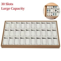 Qunbio 30 Slots Wrist Watch Box, Wood Jewelry Collection Storage Display Case, Portable Watch Holder Organizer w/ Removable Pillows for Home & Store , 11.4" x 21", Gift