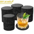 thumbnail image 1 of Qunbio 50 Pcs Round Slate Drink Coasters, 4 x 4 in Bar Coasters with Separate Packaging Moisture-proof Anti-Scratch Bottom for Home Office Kitchen Bar, 1 of 12