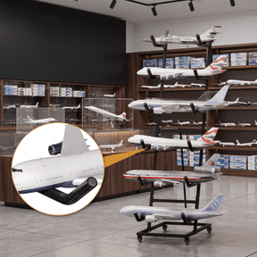 Qunbio 6-Shelf RC Airplane Storage Rack, Metal Display Stand on Wheels, Heavy Duty for Large Planes