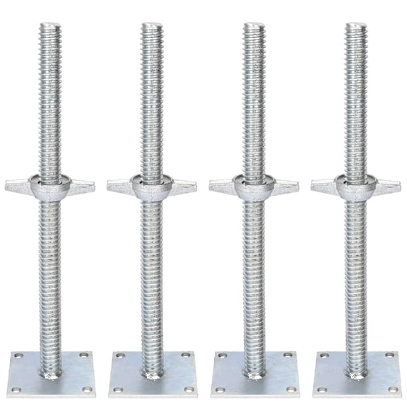 Qunbio Adjustable Leveling Jacks 4 pack, 18.2" Adjustable Height & 4000lbs Total Load Capacity, Solid Screw Jacks for Baker-Style Scaffolding