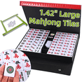 thumbnail image 1 of Qunbio Chinese Mahjong Game Set, 146 Numbered Mahjong Tile Set 1.42" Large Size, Mahjong Set with Carrying Travel Case for Party Family Games with English Manual, 1 of 9