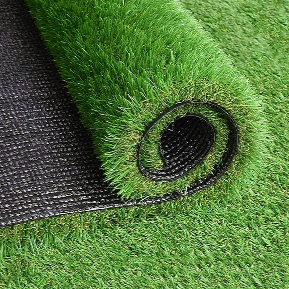 Qunbio Realistic Thick 3.3ft x 32.8ft Artificial Grass Turf, Faux Lawn Grass Rug for Indoor/Outdoor, Synthetic Landscape Fake Grass Mat