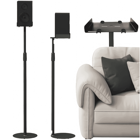 Qunbio Pack of 2 Speaker Stand, Height Adjustable Speaker Stands Pair, Holds up to 13.2 LBS Capacity