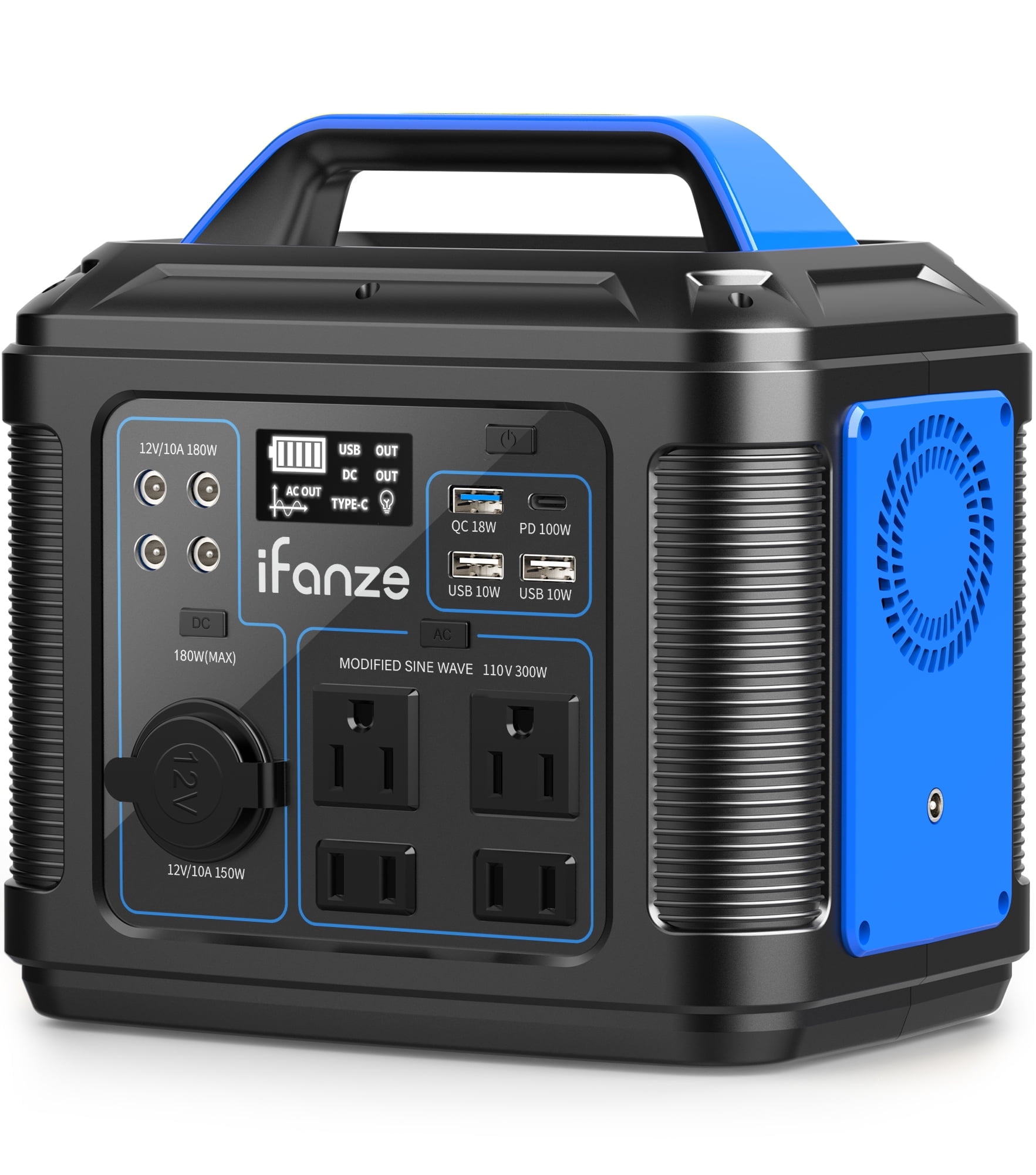 iFanze 300W Portable Power Station, 80000mAh for Camping, Home, RV
