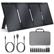 Qunler 60W Foldable Solar Panel with Kickstand for Portable Power Station,Portable Solar Charger for Camping,RV,off-Grid ,Black