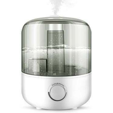 Qunler Humidifiers for Bedroom, Ultra Quiet Cool Mist Humidifier for Baby, Ultrasonic Air Humidifier with Auto Shut off, Adjustable 360° Rotation Nozzles, White