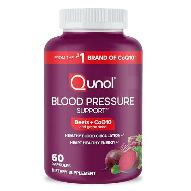Qunol Blood Pressure Support, 3 in 1 Beets + CoQ10 + Grape Seed Extract