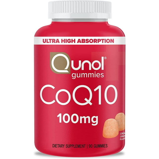 Qunol CoQ10 Gummies, 100mg CoQ10, Delicious Gummy Supplements, Coenzyme Q10 Helps Support Heart
