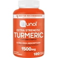 thumbnail image 1 of Qunol Turmeric Curcumin Supplement, Turmeric 1500mg With Ultra High Absorption, Joint Support Supplement, Extra Strength Turmeric Capsules, 2 Month Supply, 180 Count, 1 of 9