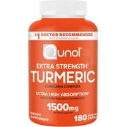 Qunol Turmeric Curcumin Supplement, Turmeric 1500mg With Ultra High Absorption, Joint Support Supplement, Extra Strength Turmeric Capsules, 2 Month Supply, 180 Count