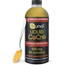 Qunol Liquid CoQ10 100mg, Superior Absorption Natural Supplement Form of Coenzyme Q10, Antioxidant for Heart Health, Orange Pineapple Flavored, 60 Servings, 20.3 oz Bottle