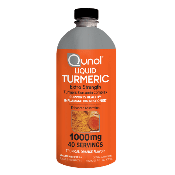 Qunol Liquid Turmeric Curcumin with Black Pepper, Turmeric Supplement 1000mg, Extra Strength, Joint Health, 40 Servings, 20.3 fl oz