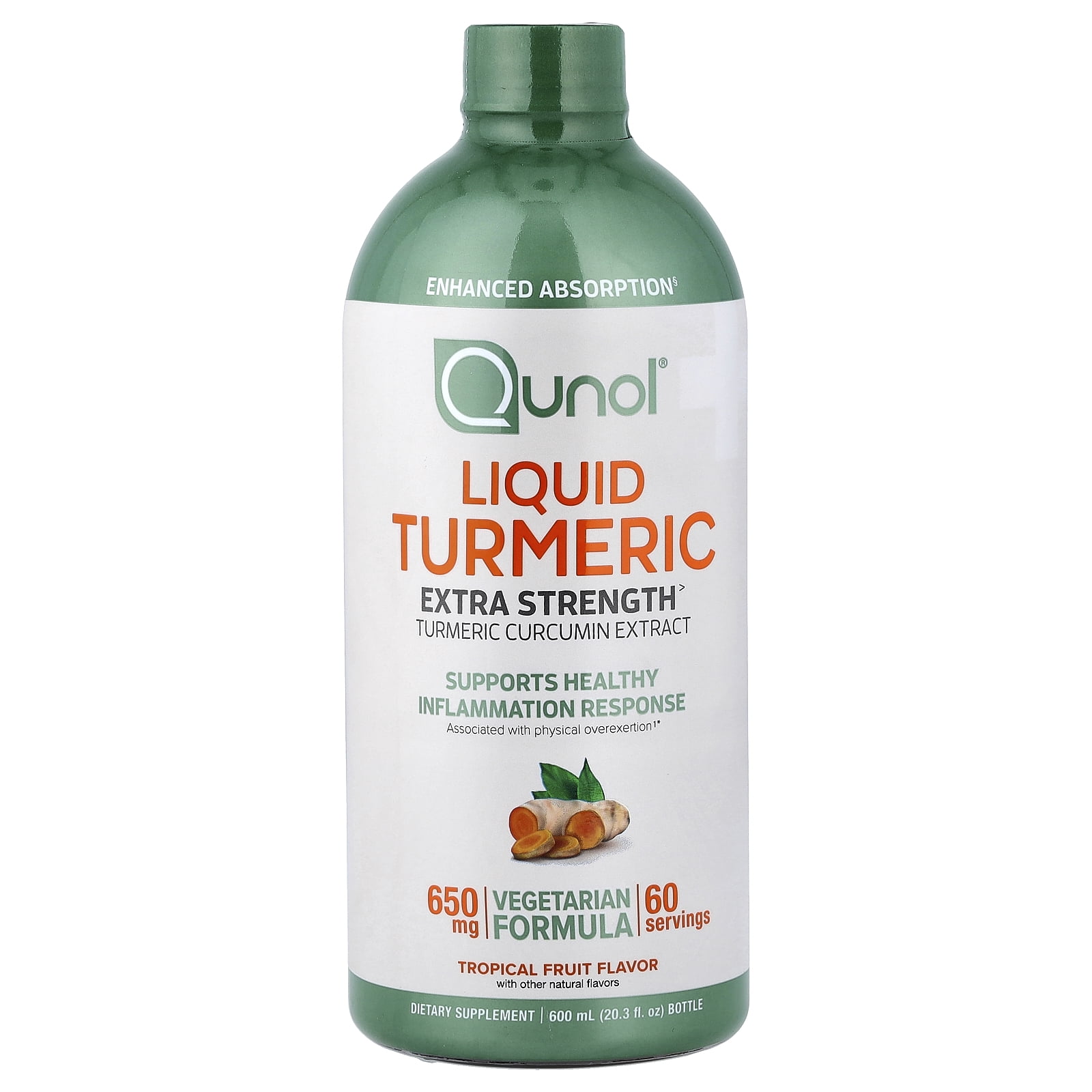 Qunol Liquid Turmeric, Tropical Fruit, 20.3 fl oz (600 ml)