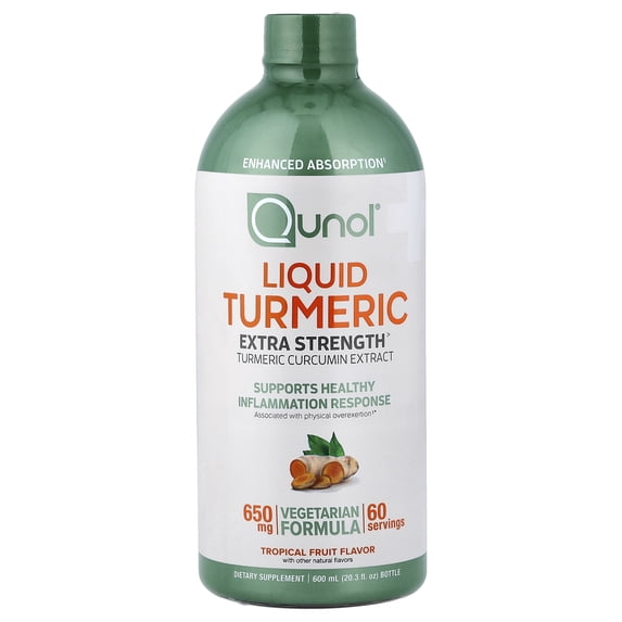 Qunol Liquid Turmeric, Tropical Fruit, 20.3 fl oz (600 ml)