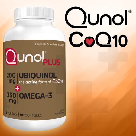 Qunol Plus Ubiquinol 200 mg. with Omega-3 90 Softgels