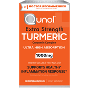 Qunol Turmeric Curcumin Capsules, 1000mg, Ultra High Absorption, Joint Support Supplement, 30 Count