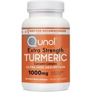 Qunol Turmeric Curcumin Capsules, 60 Count, 1000mg Extra Strength Supplement for Healthy Inflammation and Joint Support