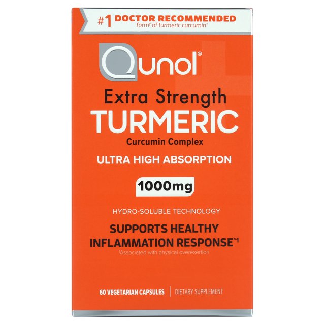 Qunol Turmeric Curcumin Capsules (60 Count) with Ultra High Absorption, 1000mg Joint Support