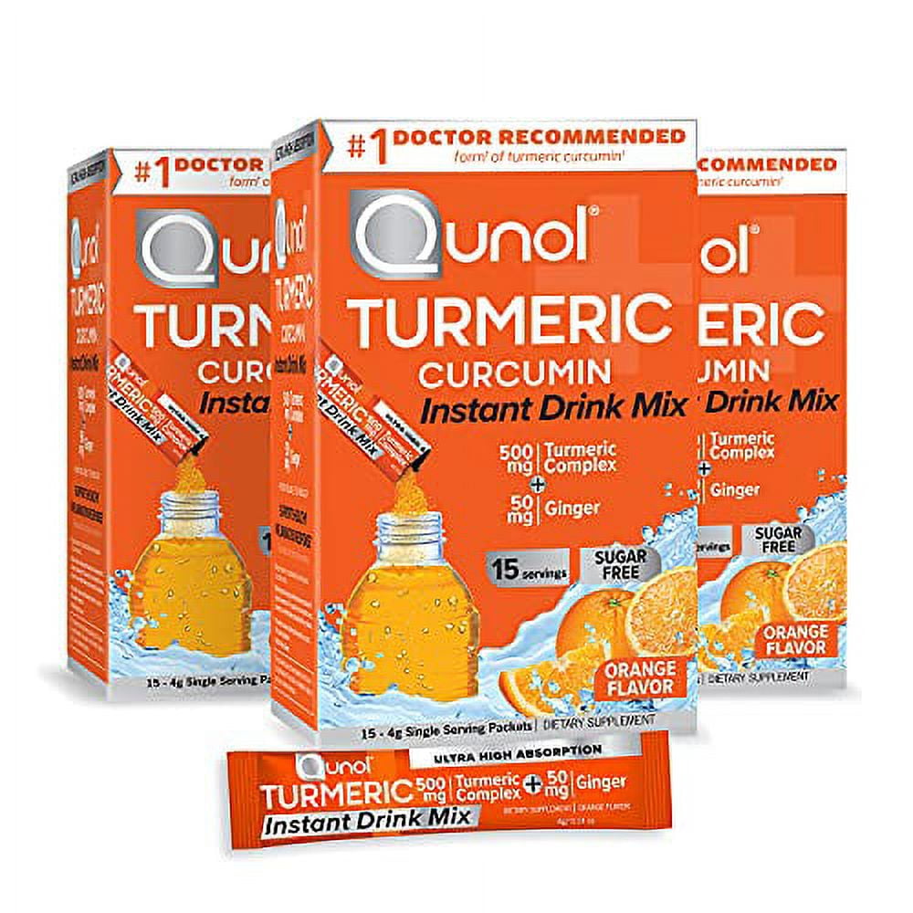 Qunol Turmeric Curcumin, Turmeric Powder, Instant Drink Mix Packets