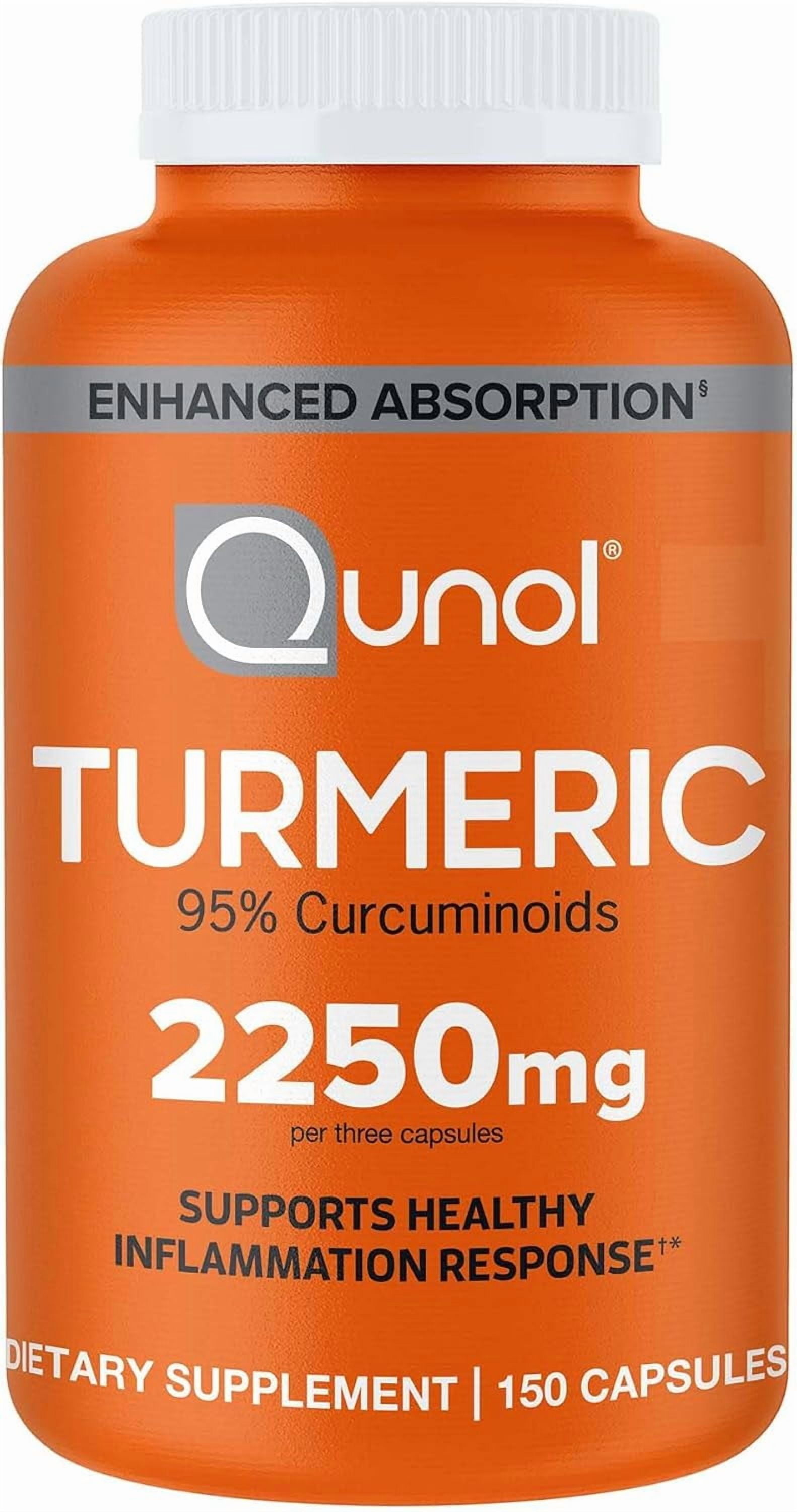 Qunol Turmeric Curcumin with Black Pepper, 2250mg Turmeric Extract with 95% Curcuminoids, 150ct