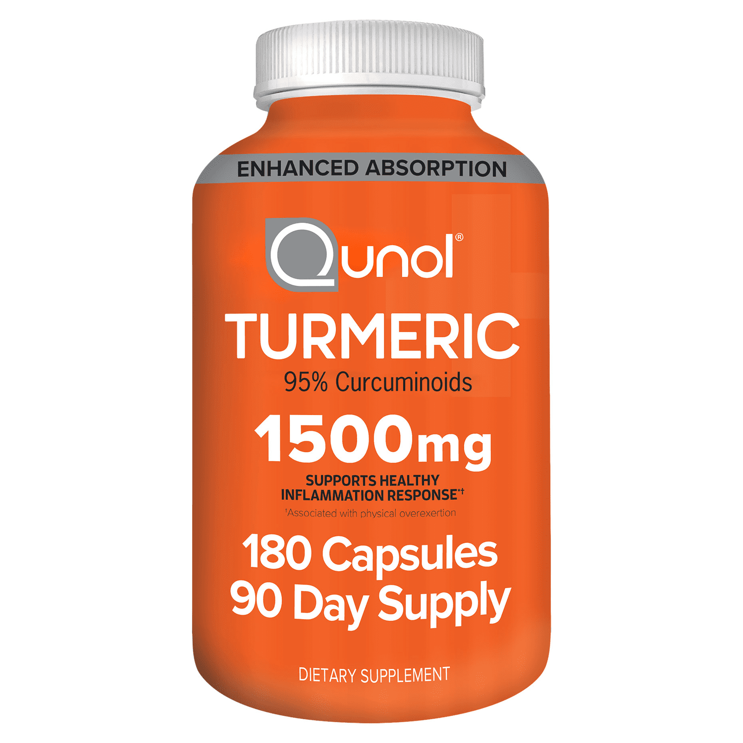 Qunol Turmeric Extra Strength 1,500 Mg., 180 Vegetarian Capsules ...