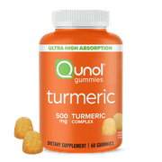Qunol Turmeric Gummies, 500mg, Ultra High Absorption, Joint Support Herbal Supplement, 60 Count