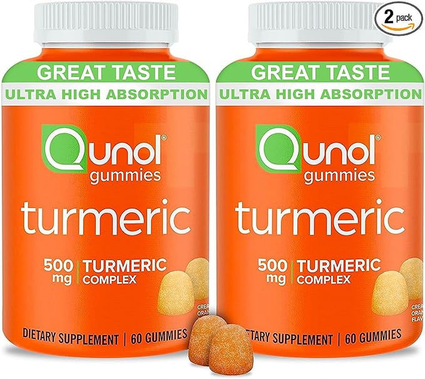 Qunol Turmeric Gummies, Qunol Gummy with 500mg Turmeric Curcumin, Joint