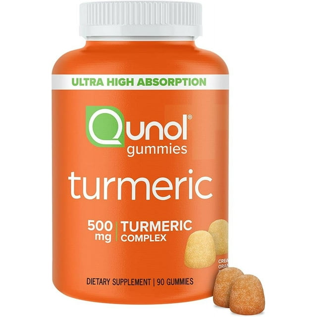 Qunol Turmeric Gummies, Qunol Gummy with 500mg Turmeric Curcumin, Joint