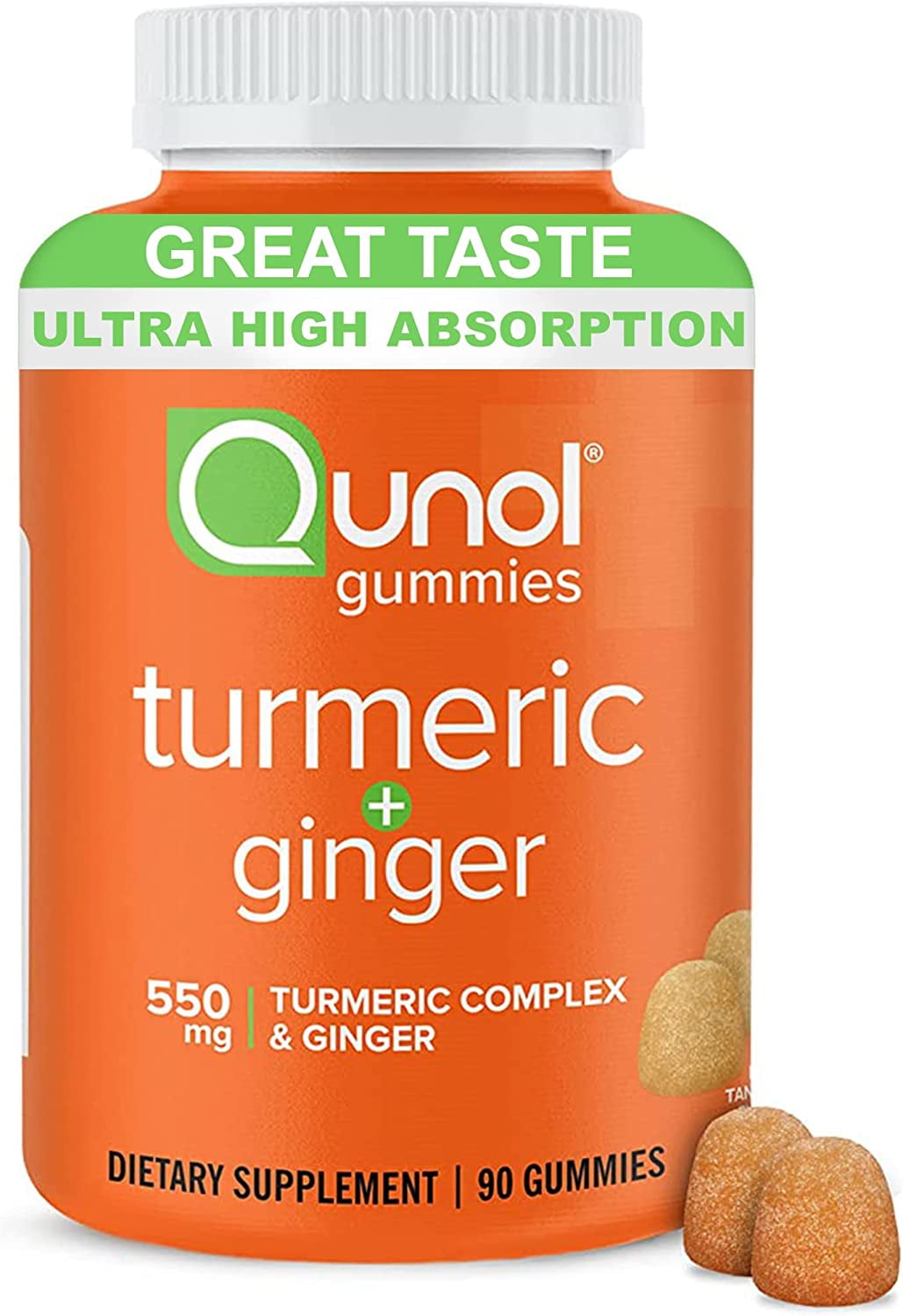 Qunol Turmeric and Ginger Gummies Joint Support Supplement with Ultra