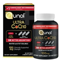 Qunol Ultra CoQ10 Softgels, 100mg, Heart Health, Coenzyme Q10 Dietary Supplement, 60 Count