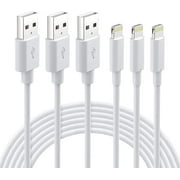 Quntis Charger Cord 3 Pack 6ft,Fast Charging Cables Compatible with iPhone 15 14 13 12 Pro Max XR X - White